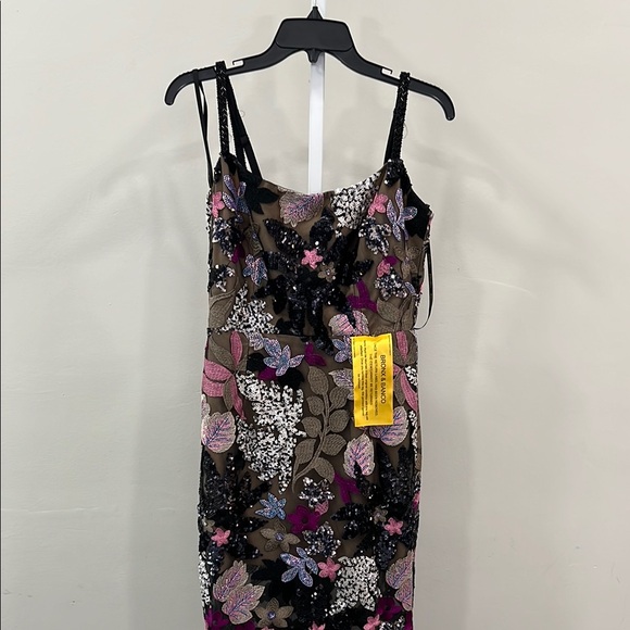 BRONX AND BANCO Dahlia Leona Embroidered Gown in Silver Multi - Picture 3 of 14